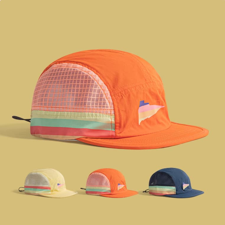Boné Masculino Five Panel Aba Curta Estampa Moda Malha Nylon Corrida Ciclismo Praia Diário Feminino Chapéu