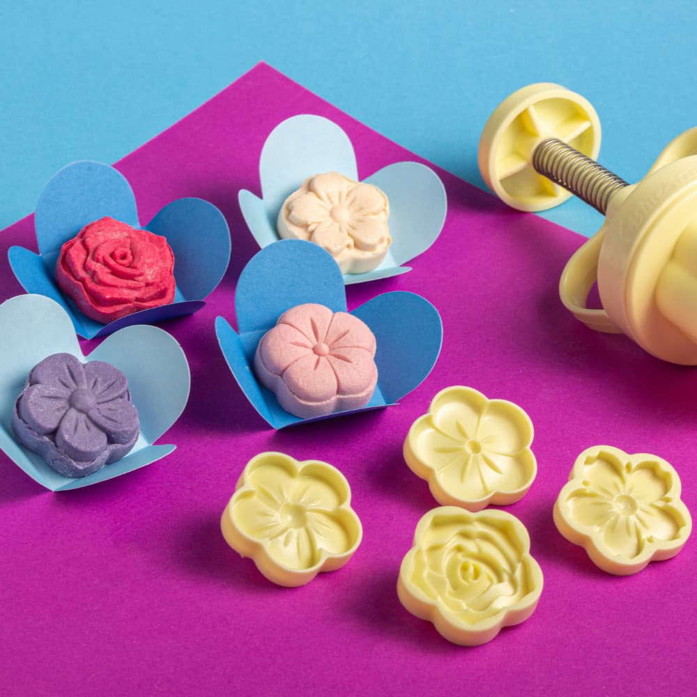 Kit Ejetor Max Flores Para Doces Brigadeiros Biscoitos E Massas Efeito 3D Blue Star