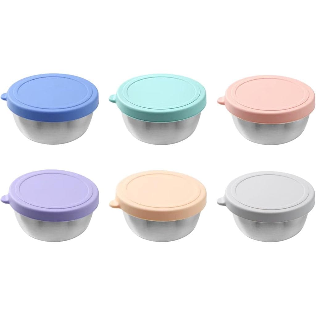 Emptycolor Conjunto de 6 Recipientes para Molho de Salada com Tampas, Recipientes Reutilizáveis para Molhos para Lanchei