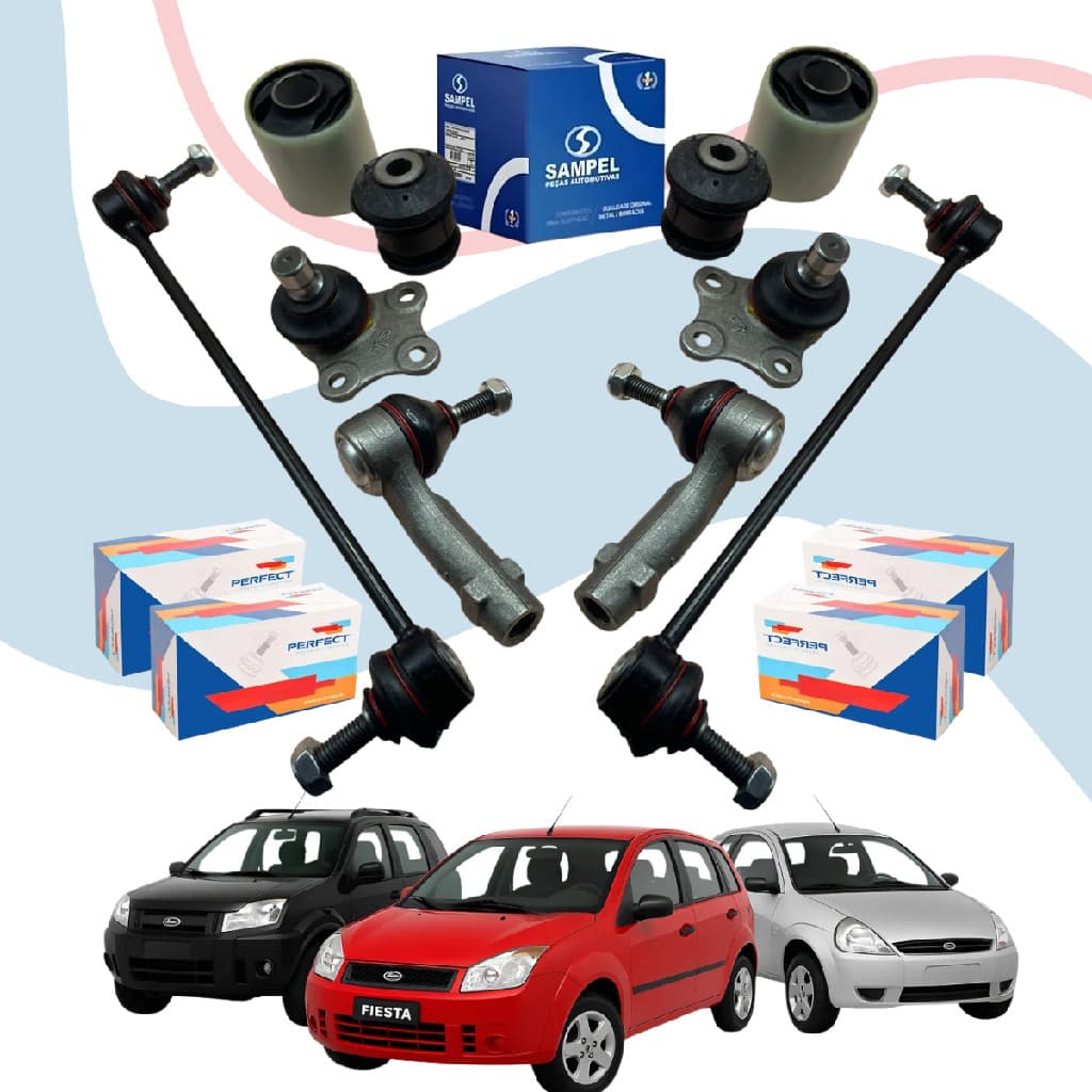 Kit Bucha Bandeja Pivos Terminal Bieletas Fiesta Ecosport Ka