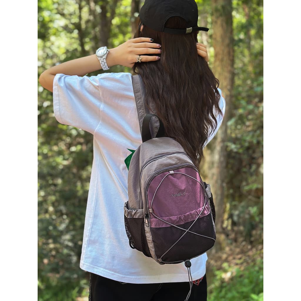 Multifuncional saco de peito feminino esportes ao ar livre pequena mochila Commuter caminhadas saco leve Street Wear sac