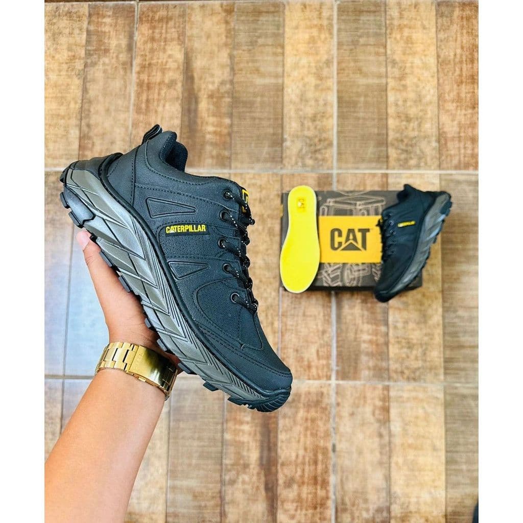 Bota Caterpillar Masculina Coturno Couro Resistente Confortável Adventure Trilha Trabalho Bota Masculina Couro Reforçada