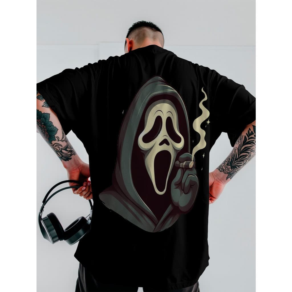 [Camiseta Premium em Algodão Puro]VU Camiseta Camisa OVER  Panico Fumante Streetwear Unissex DTF ref4390