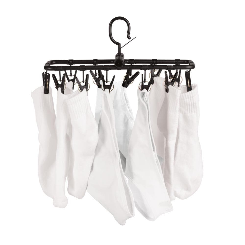 Mini Varal Mor Retangular Dobrável 12 Prendedores Roupa Intima Preto Calcinha Meia Cuecas