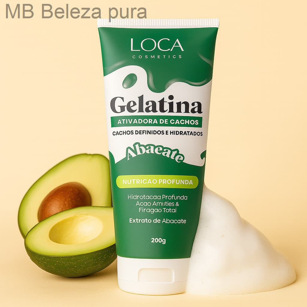 Gelatina Nutritiva Abacate – Definição e Brilho para Cachos 200g | Loca Cosmetics DescriçãoT4TZ