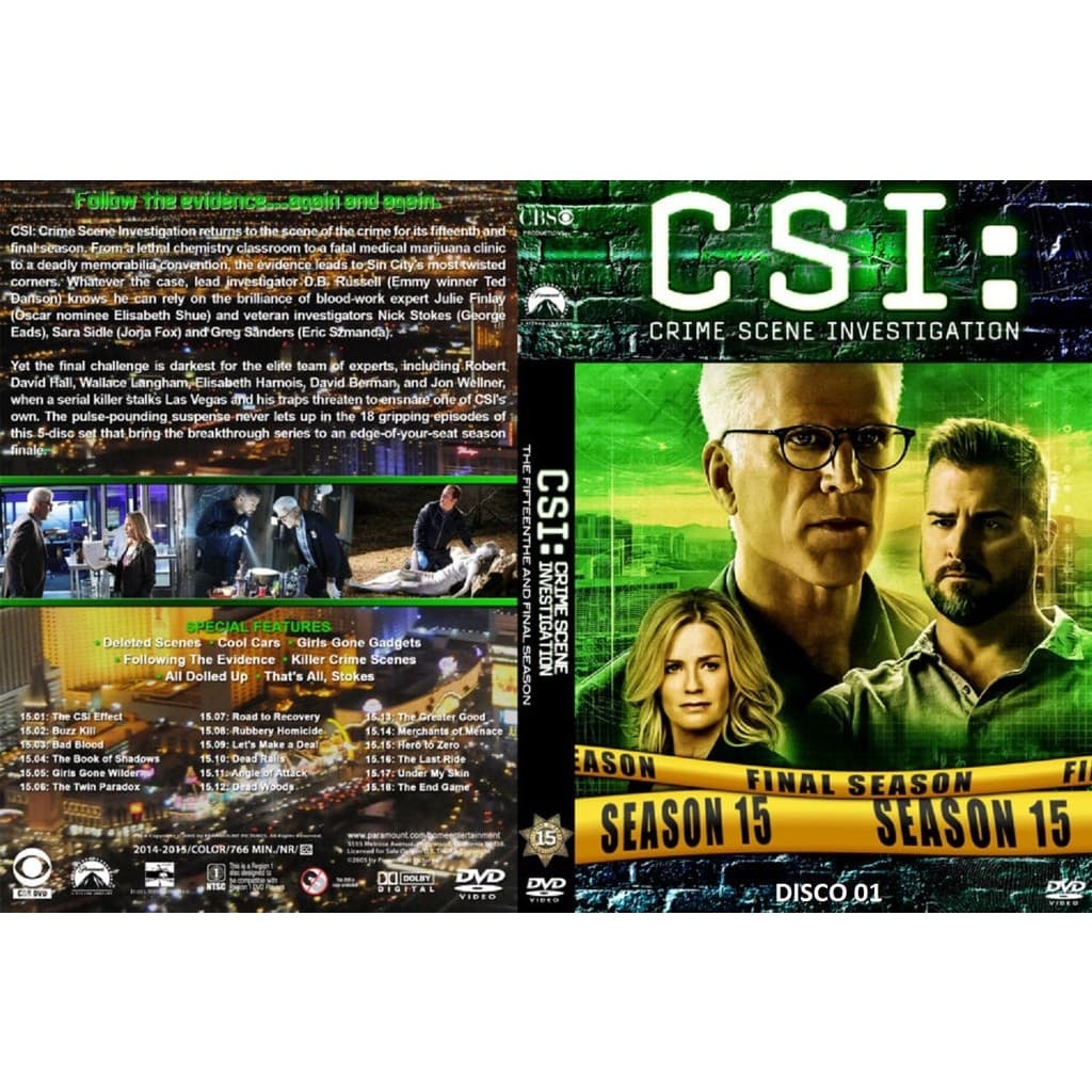 Dvd CSI LAS  Vegas - a 15ª Temporada  - Dublado ou  Legendado - dvd -