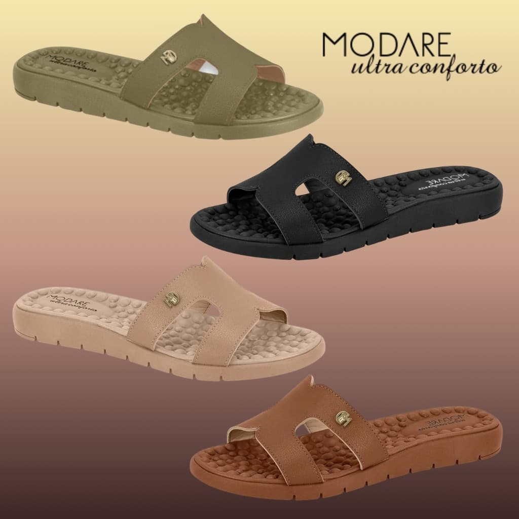 Chinelo Modare Feminino Ortopédico Original Leve Massageador Ultraconforto