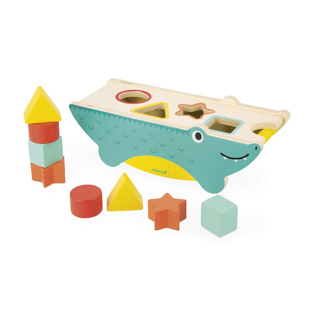 Encaixa Formas Do Crocodilo - Brinquedo De Madeira - Janod