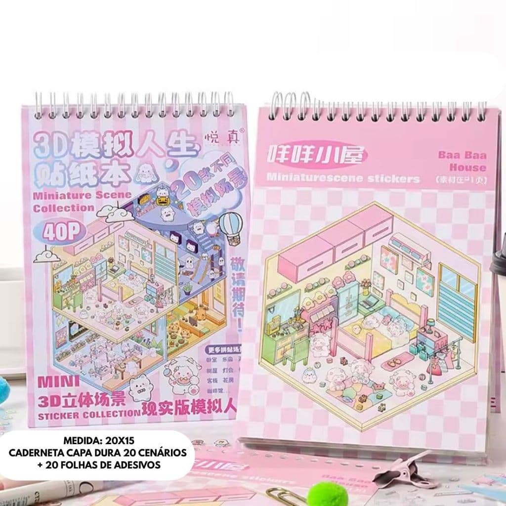 Adesivo Cenário 3D Miniatura Paisagismo Kwaii Scrapbooking Para Crianças e Adultos Antiestresse Presente de Aniversário