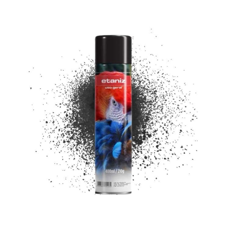 Tinta Spray 400ml Cores Preto Fosco ou Preto Brilhante -  Tintas  Etaniz Uso Geral Para Pintura X