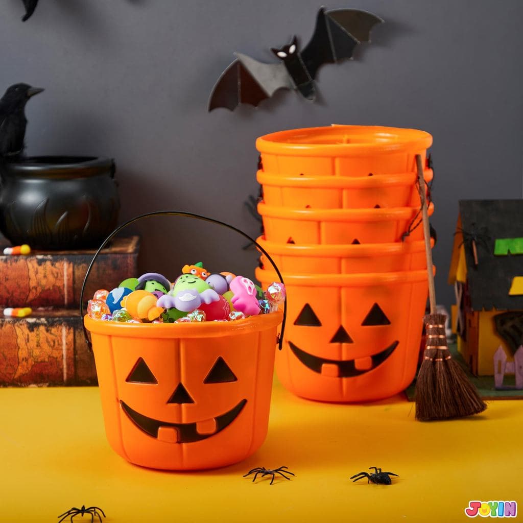 Balde Abóbora Decorativo Halloween Grande para Criança para Doces e Travessuras Caldeirão Dia das Bruxas
