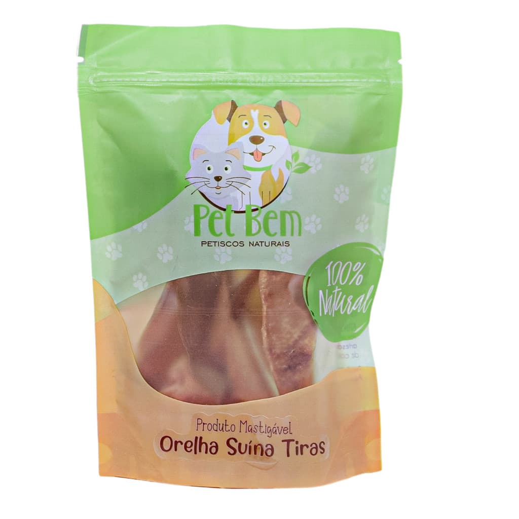 Orelha Suína em Tiras 60g - Pet Bem