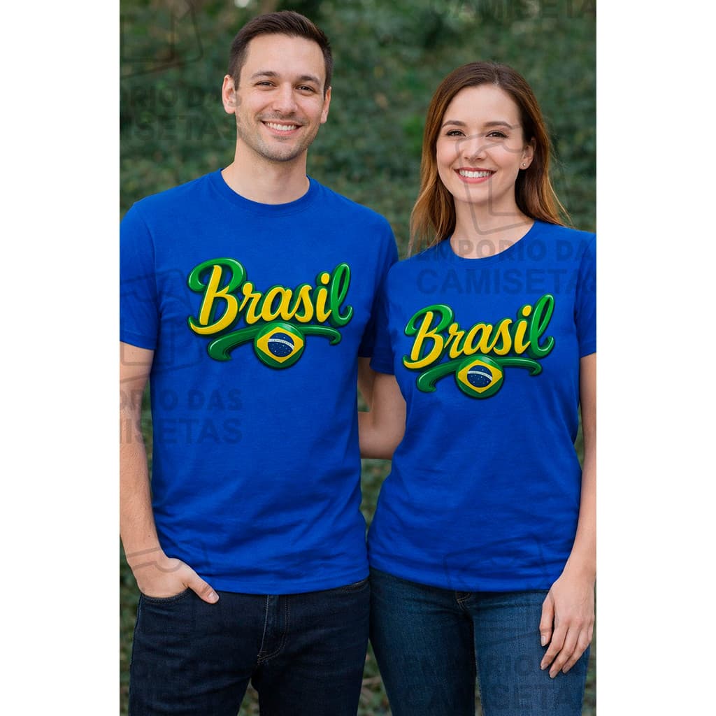 Camiseta Brasil Futebol Copa 2026 Estampa Brasil Algodão Unissex