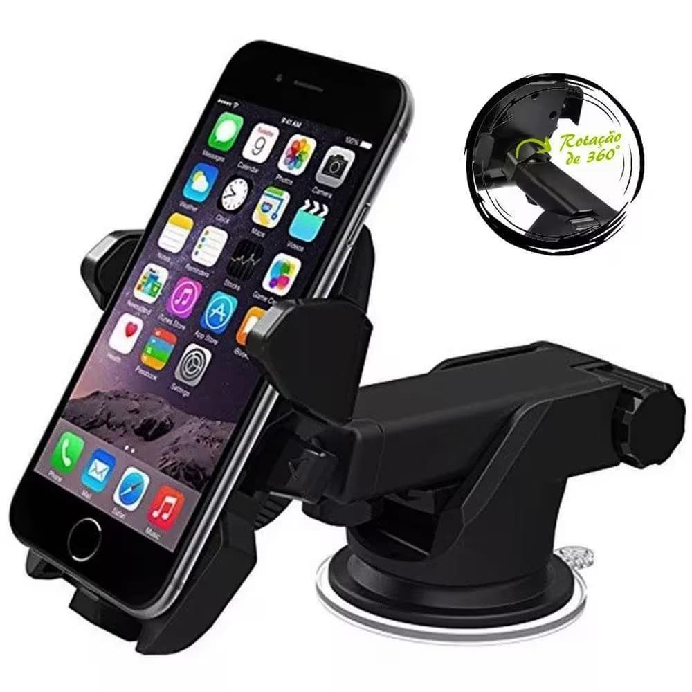 Suporte de Smartphone para Carro com Ventosa Alta Fixação Ajuste Multiângulo
