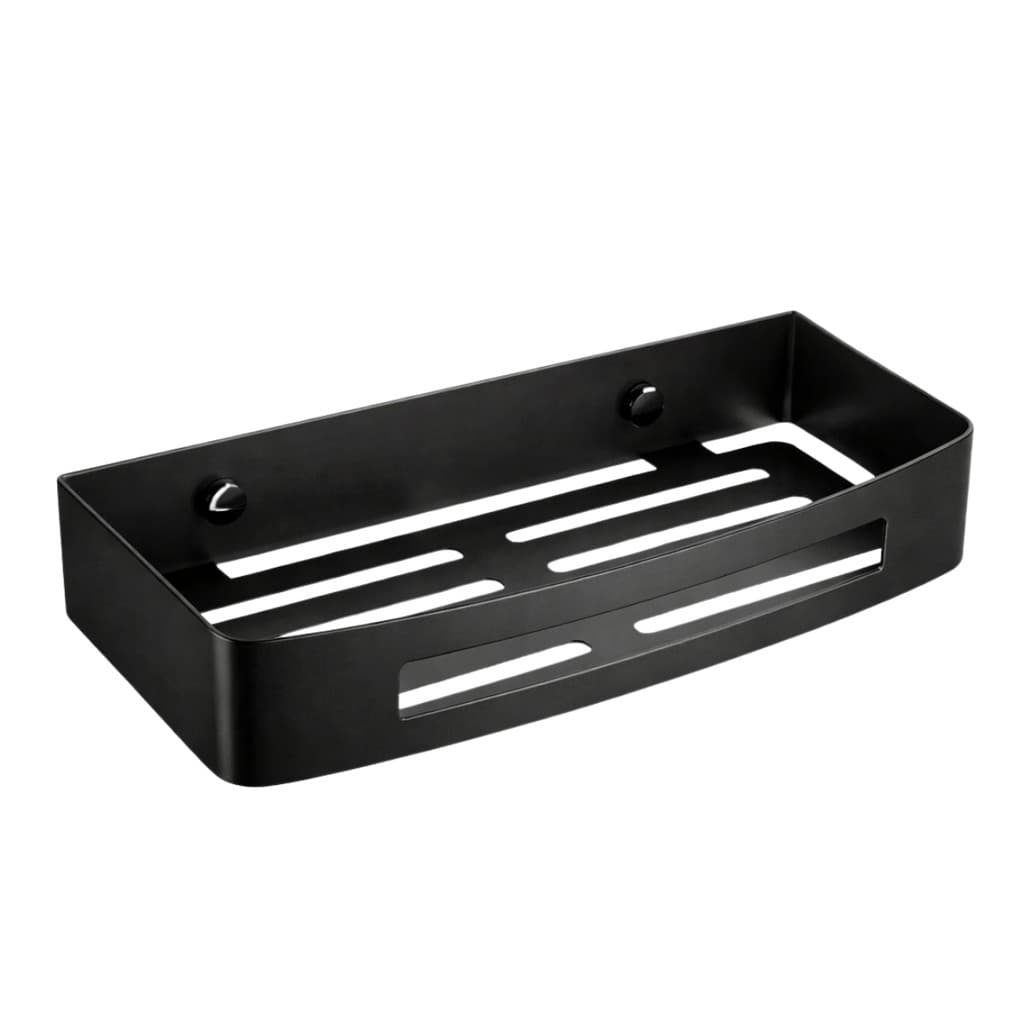 Porta Shampoo Prateleira Organizadora para Banheiro Preto Fosco Inox 304 Dupla Fixação Linha Premium