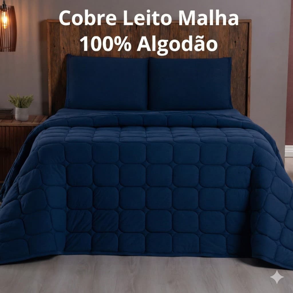 Kit Cobre Leito 100% Algodão Colcha Dupla Face 03 Peças Costurado com Fronhas C/ Zíper Solteiro Casal Queen King