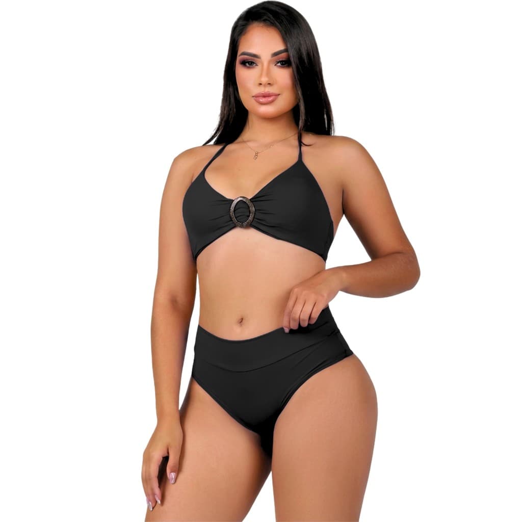 Biquini Feminino Cintura Alta HotPants Engana Mamae Suquini Moda Praia Moda Blogueira Feminino Verão