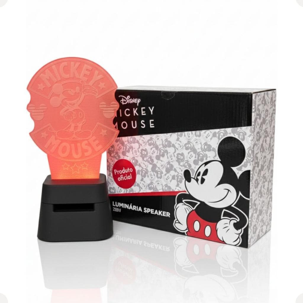 Luminária Decorativa Mickey Speaker Abajur Infantil Para Quarto Mesa Decoração Criativa Acrílico