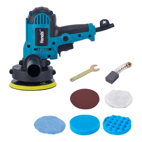【Hanabi】Kit Politriz Lixadeira Automotiva Roto Orbital 550w Hanabi Azul-petróleo 220v