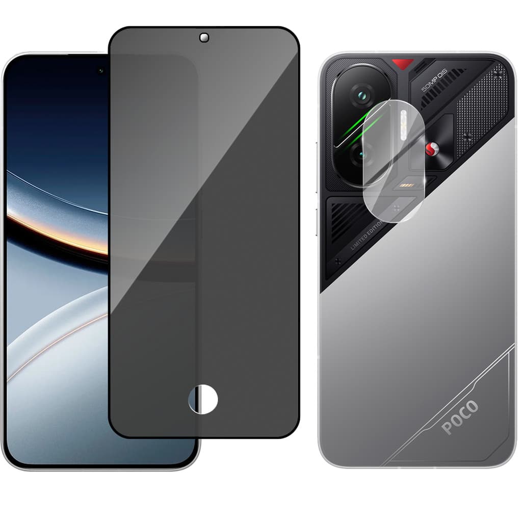 Película Vidro Privacidade + Película Câmera Vidro Para Xiaomi Poco F7 5g