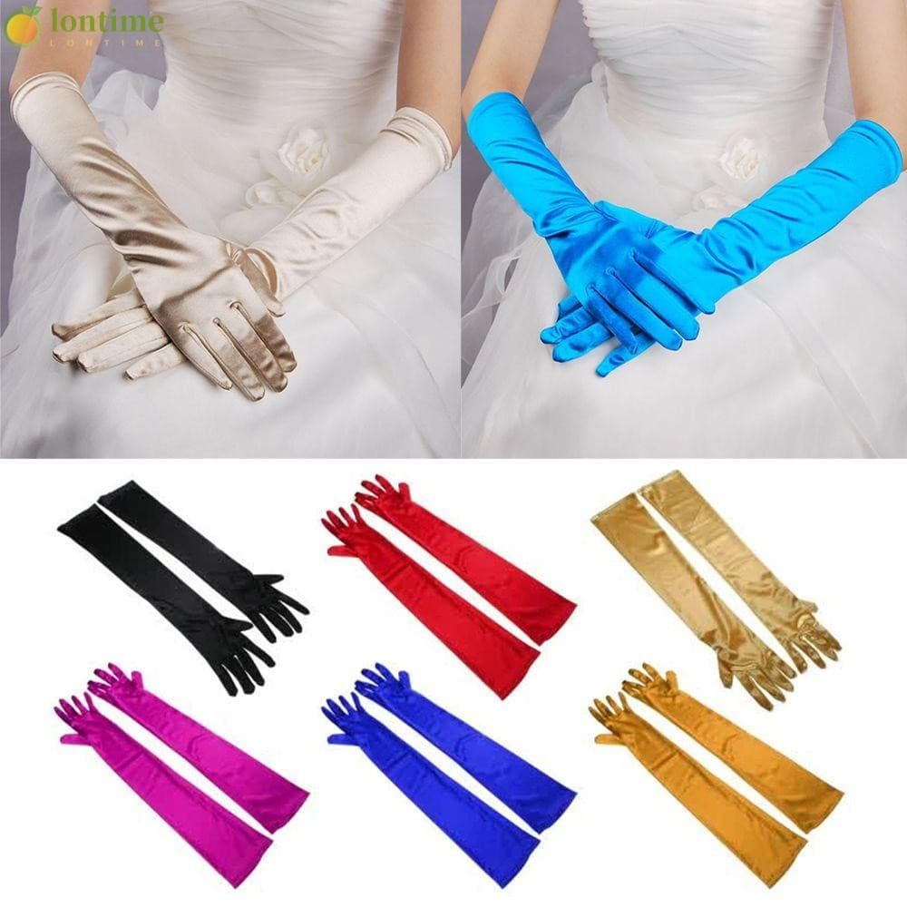 LONTIME Luvas Longas De Dedo Clássicas Para Festa À Noite De Noiva E Casamento