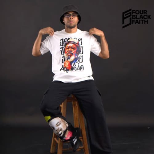 Camiseta Oversized Masculina Algodão Premium Estampa Jorge Aragão com Ombro Caído P ao G3 Plus