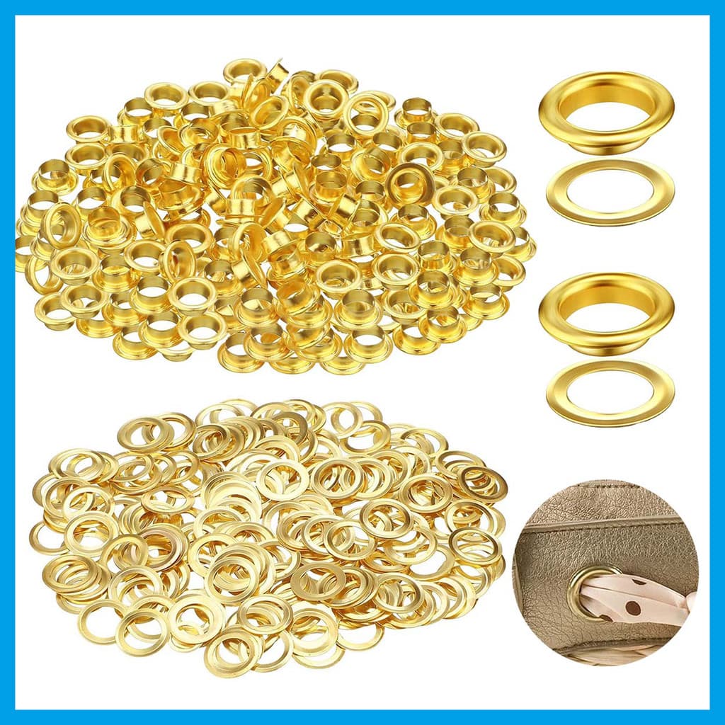 300 Pçs ilhós de metal de 10 mm para artesanato em papel, ilhós de com arruelas, ilhós redondos para artesanato em papel