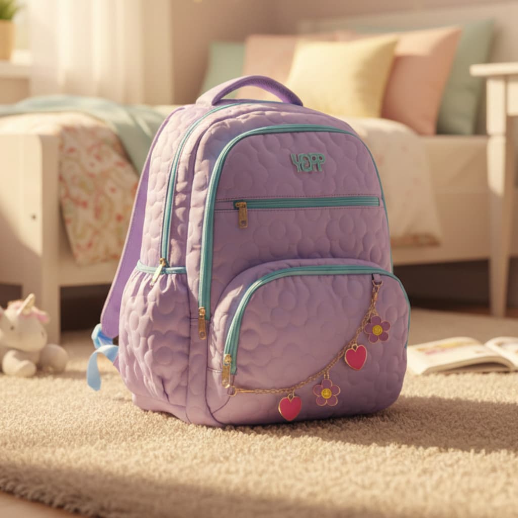 Mochila Premium Escolar Juvenil Espaçosa Moderna Estilo Florida Volta as Aulas