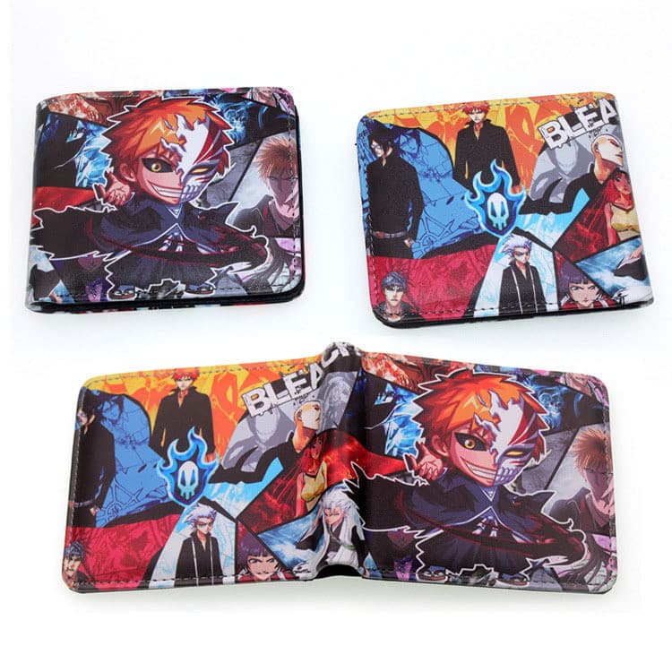 Carteira masculina AAKZ Carteira masculina porta cartão estilo curto morte rosto quebrado Kurosaki Ichigo carteira de pr