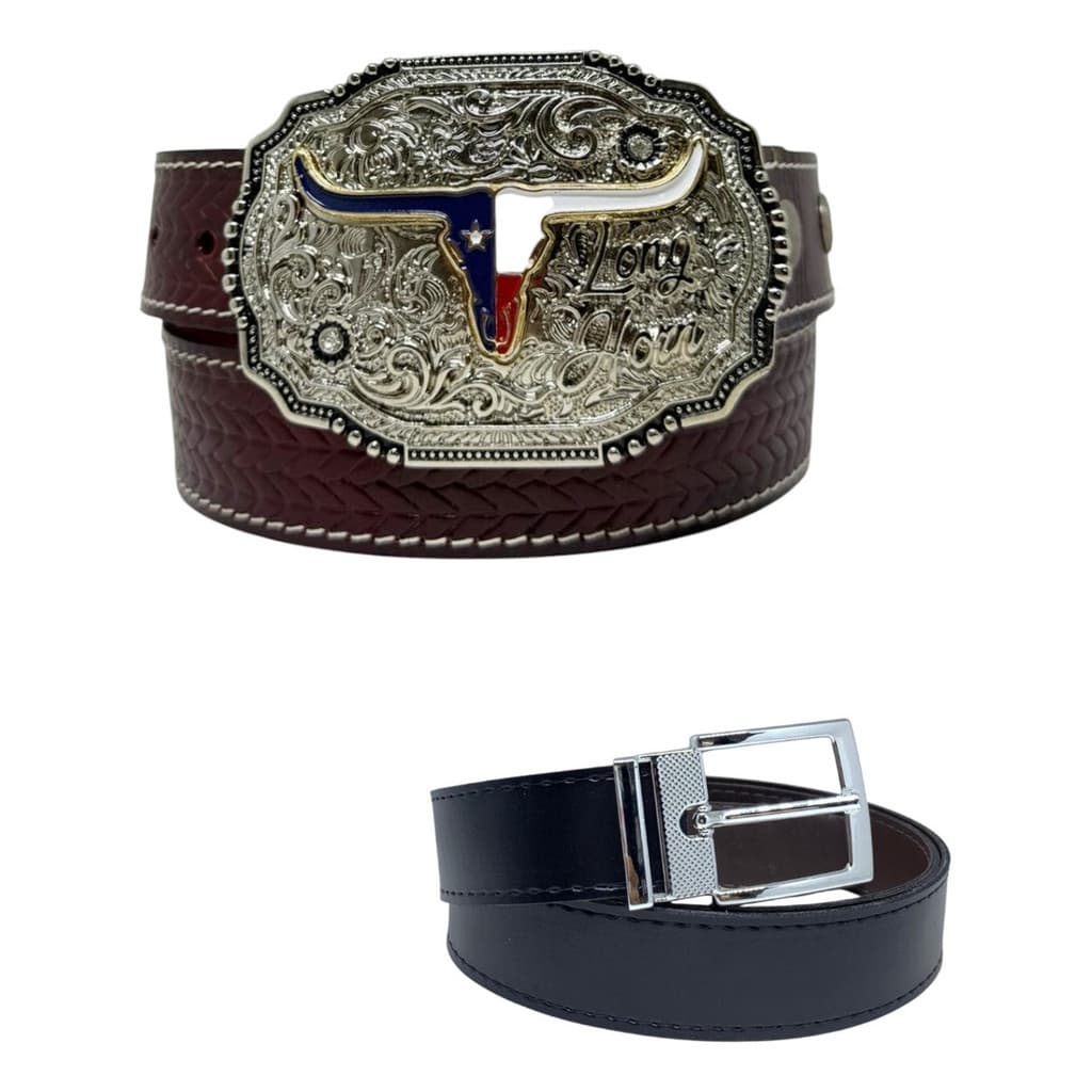 Cinto Baladeiros Escama Country Fivela Grande Boi  + Brinde