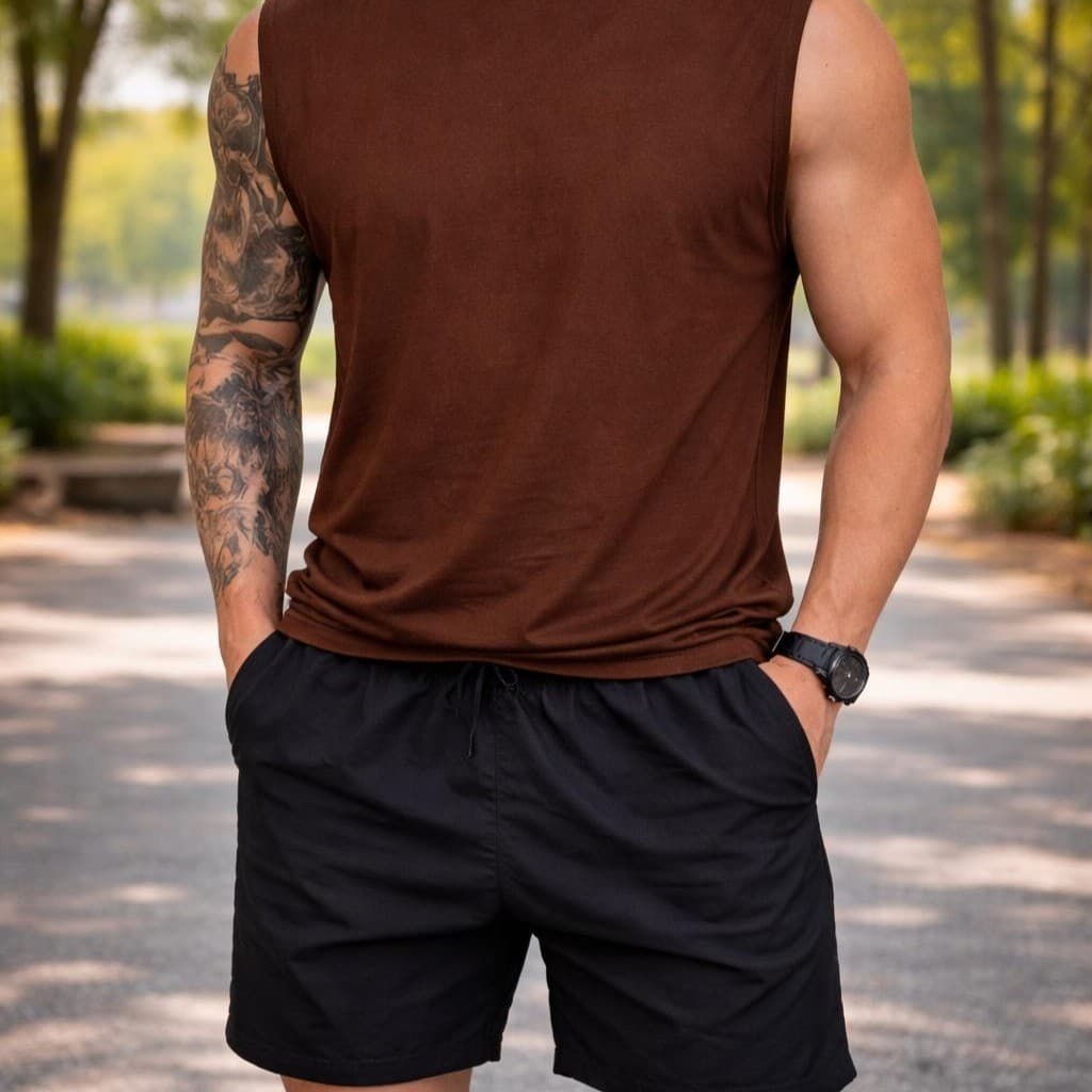 Conjunto Camiseta Cavada Masculina Oversized + Bermuda Tactel | Estilo e Conforto