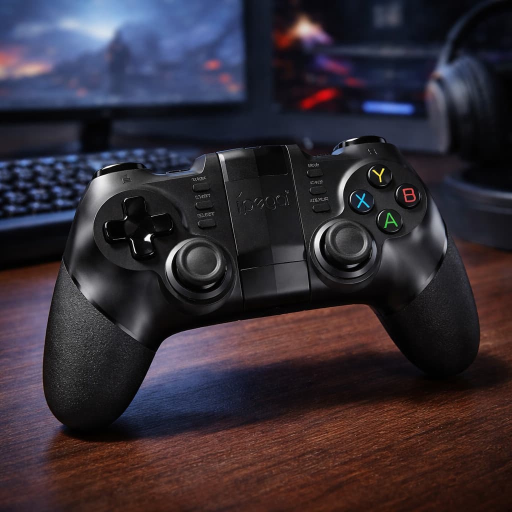 Controle Joystick Bluetooth para Celular Android Gamepad Gamer com Suporte Ajustável Ipega 9076