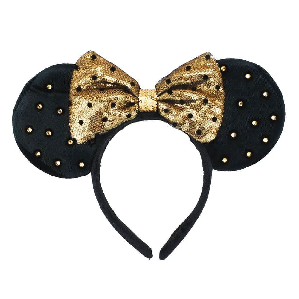 Tiara Orelhas Minnie Laço Dourado Edição Classico Disney MXD101TR-MK31-D