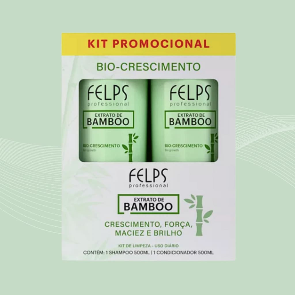 Kit Shampoo e Condicionador Extrato de Bamboo Bio-Crescimento 2x500ml - Felps