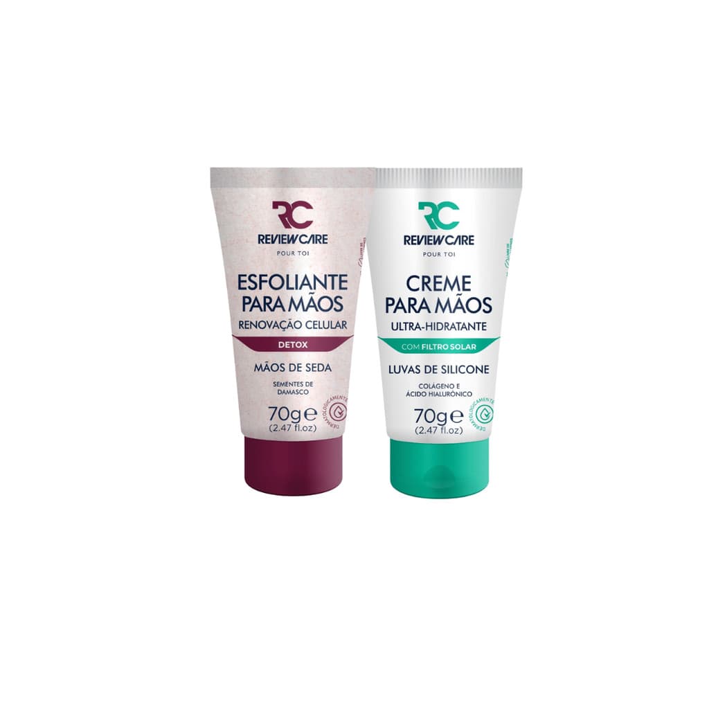 Kit Creme Hidratante Esfoliante para as Mãos de Seda Detox + Creme Hidratante Luva De Silicone 70g Review Care