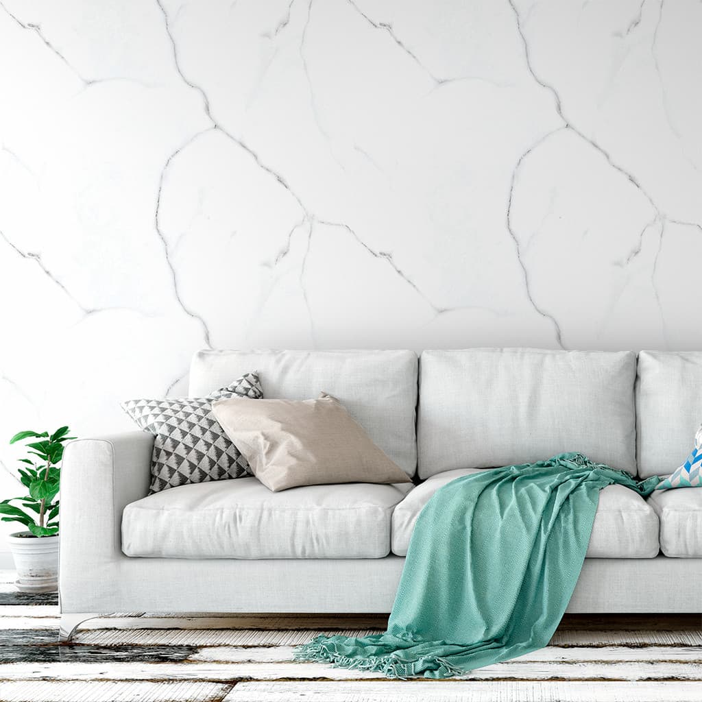 Papel Parede Marmorizado Branco Cinza 50cmx1m/2m/3m/6m Autoadesivo Vinílico Impermeável Elegante