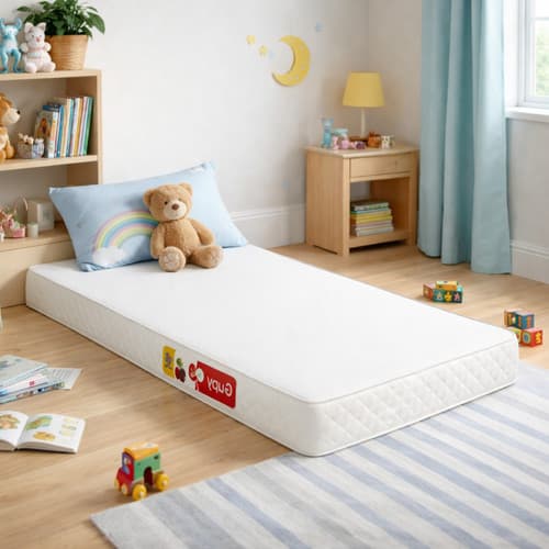 Colchão Infantil D18 Branco 70x150 9cm Espuma Poliuretano Antiácaro Selo INMETRO Uso Infantil