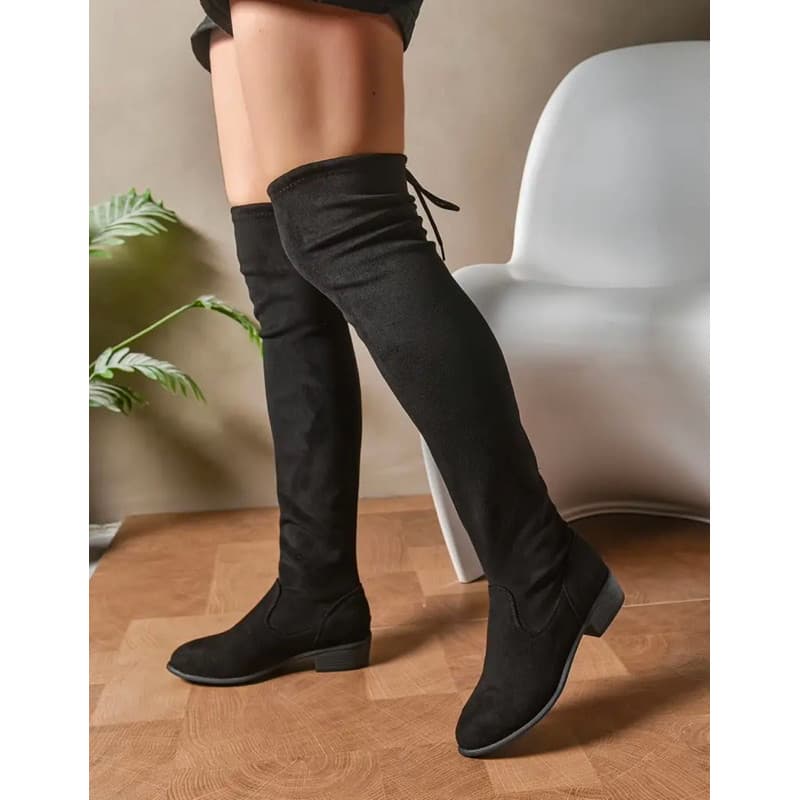 Bota over the knee cano alto bico fino camurça ideal para festa junina e rodeios