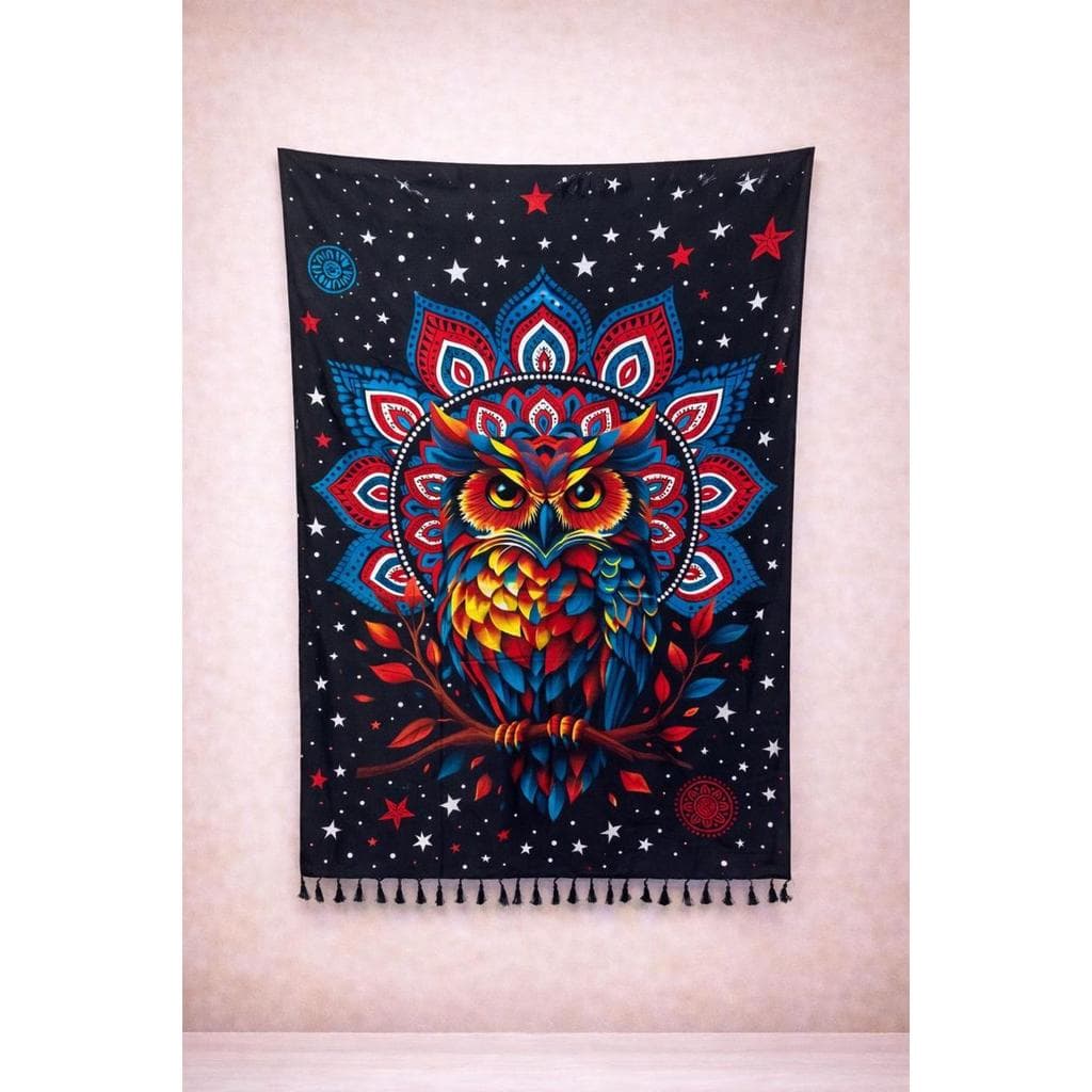 Canga Coruja Mandala Colorida Perfeito para o verão-407