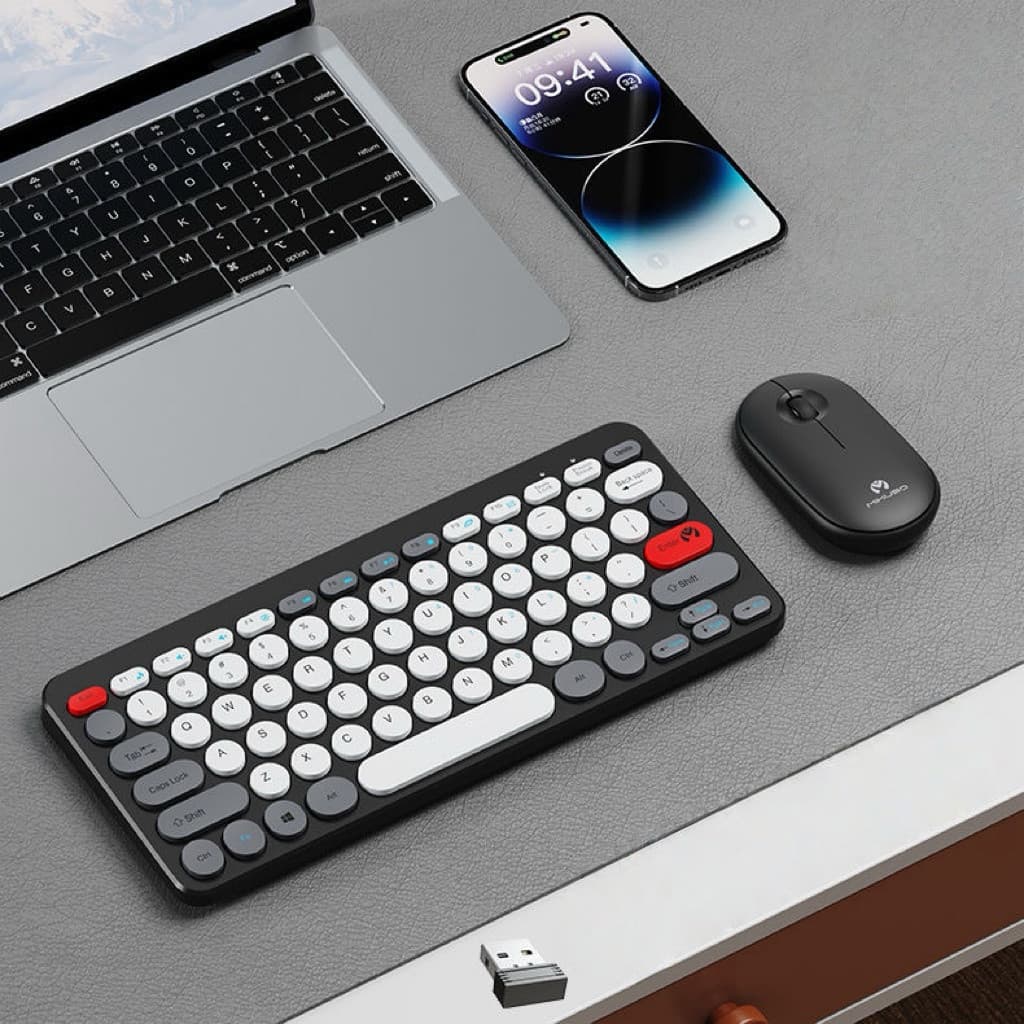 Conjunto Teclado e Mouse Sem Fio 2.4GHz Ultrafino Wireless USB Portátil Ergonômico Plug Play Notebook PC Home Office