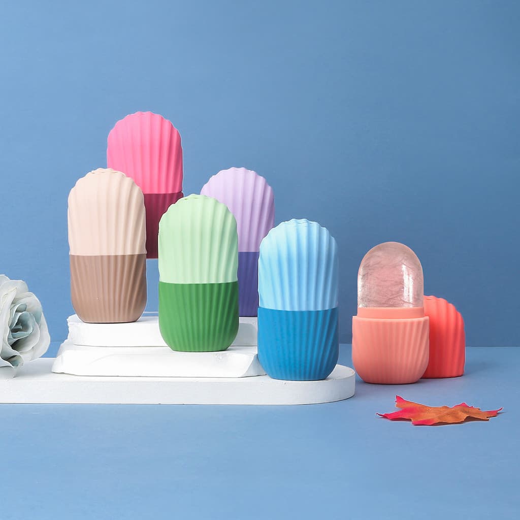 Rolo Facial De Gelo Facial De Silicone, Reutilizável Para Aliviar O Inchaço Do Rosto E Dos Olhos , Massageador