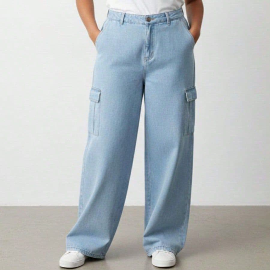 wide leg cargo plus size