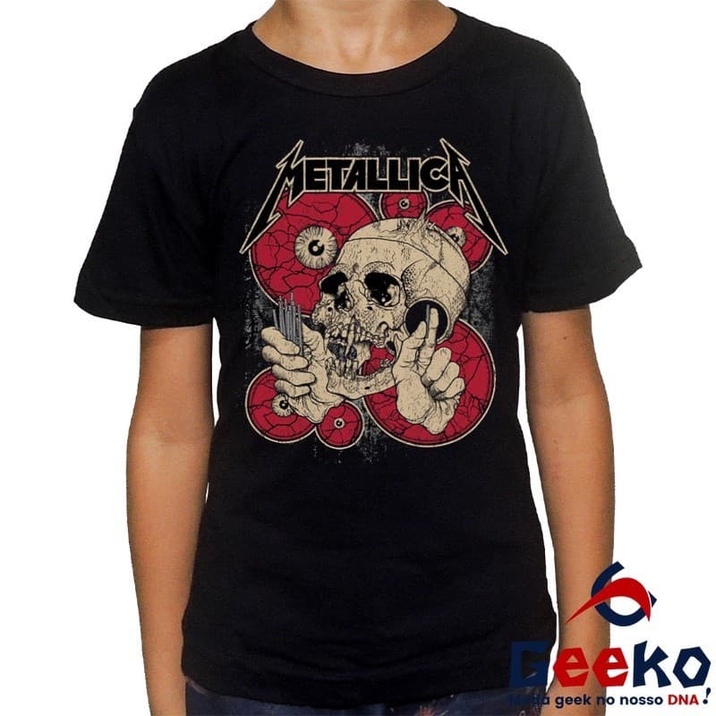 Camiseta Infantil Metallica 100% Algodão Banda Rock REF 1