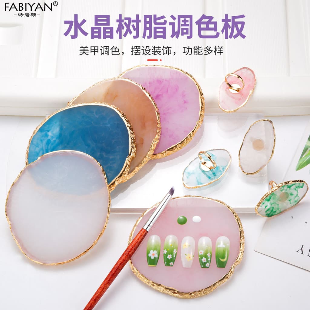 Paleta de ramos japoneses padrão de mármore paleta de unhas fototerapia cola pintada placa de exibição de manchas ferram