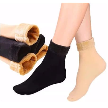 Kit 2-4-6 Pares Meia de Veludo Térmica Forrada Grossa Inverno Peluciada Unissex Quentinha