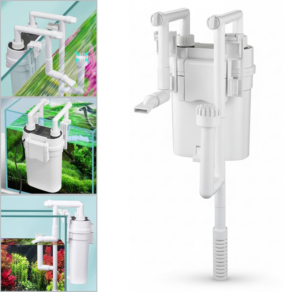 Filtro Externo Mini Canister Original Aquatank Hang on 300lh a 350lh Aquarios até 70 Litros