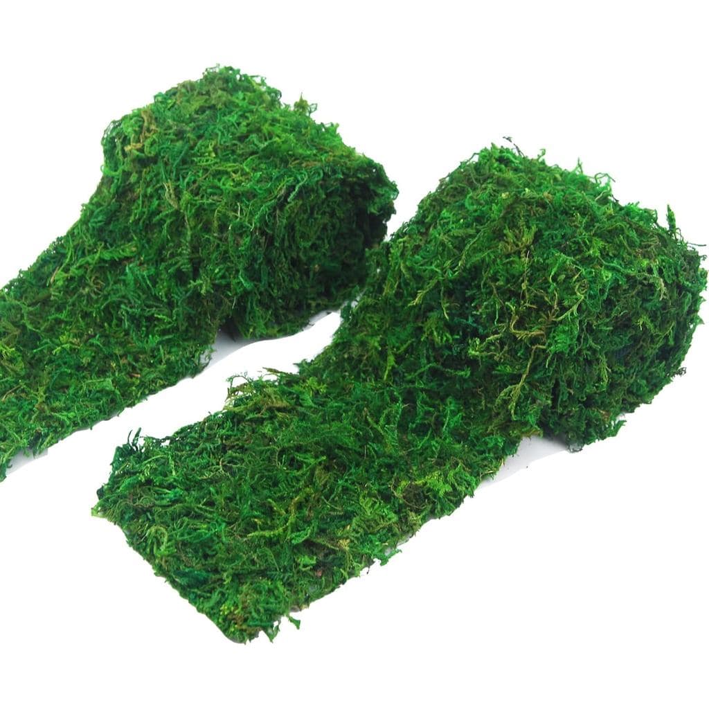 2 Peças de Tapete de Musgo para Mesa 4" x 48" (10x120cm) - Rolo de Musgo Verde para Acessórios de Jardim de Fadas, Decor