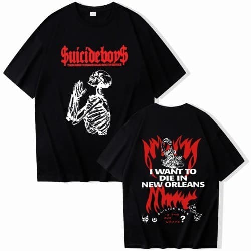 Camiseta Suicideboys "I Want To Die In New Orleans"  Hip-Hop Trap Unissex Estampa Alta Qualidade
