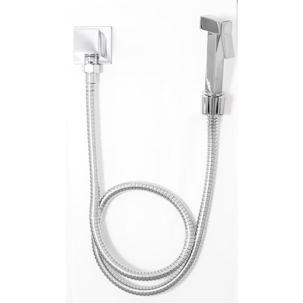Ducha Higiênica Quadrada Samer Metais Cromada 1/4 De Volta  Toda Em Metal