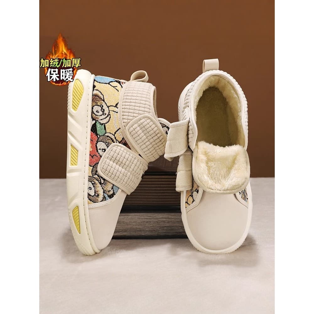 Sapatos masculinos de alta qualidade 2026 novo estilo inverno forro de lã quente nordeste botas de neve masculino Velcro